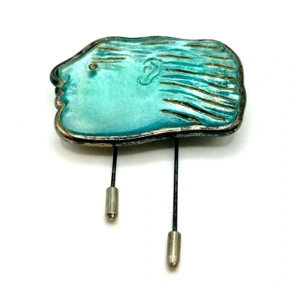 Daum France Alexandre Fassianos brooch in glass paste and bronze. - Picture 2 of 5